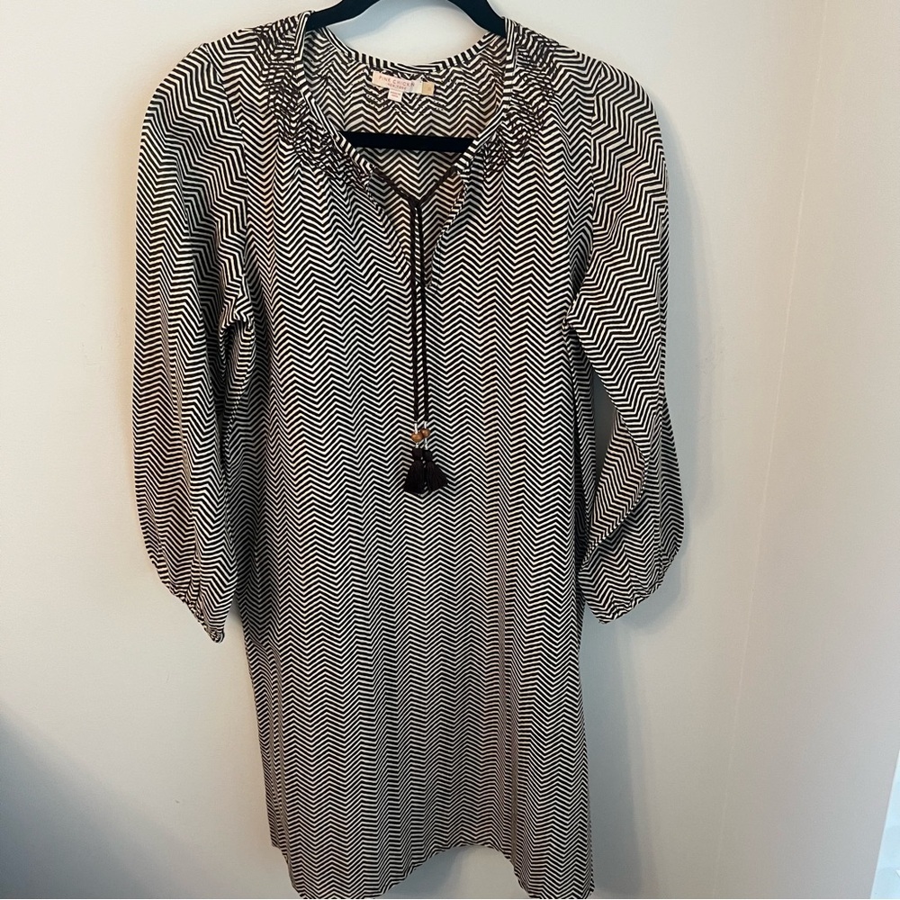 Pink Chicken Chevron Cotton Dress - XS - Picture 9 of 16